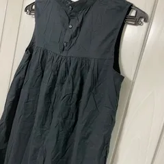 GU　ノースリーブ　ワンピース　シャツワンピース　Mサイズ　綿100　シアー　レディース　夏　Aライン