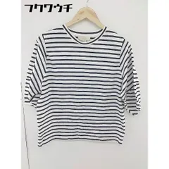 ◇ B:MING by BEAMS ビーミング by ビームス ボーダー 七分袖 カットソー サイズONE ホワイト ブラック レディース  【中古】 【1107090014517】