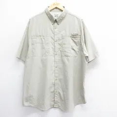 XL/古着 コロンビア 半袖 フィッシング シャツ メンズ PFG ロング丈 ボタンダウン ベージュ カーキ 内側メッシュ 25jun16 中古 トップス