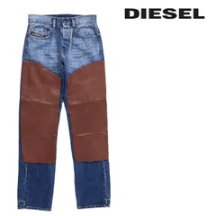 新品・未使用 ディーゼル DIESEL ジーンズ デニム パンツ メンズ 羊革レザー切替 ストレート D-VIKER-SP1