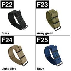 [18mm/F22 Black] NATO Strap 18mm NATO Band 18mm NATO Strap 18mm Nylon Belt 18mm 18mm Nylon Belt Watch Band Watch Accessory Military Army