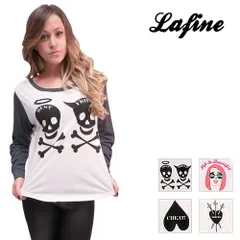 ラファイン ロンt tシャツ トップス レディース ラグランtシャツ ブランド 長袖 ブランド おしゃれ カジュアル 大きいサイズ LaFine 白 ホワイト グレーのサムネイル
