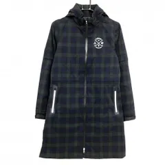 ★SALE価格★【美品】キャロウェイ 4WAYレインワンピース ネイビー×グリーン チェック レインコート  レディース M ゴルフウェア Callaway