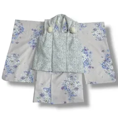 Catherine Cottage キャサリンコテージ 七五三被布セット 着物 七五三 花柄 フラワー 羽織 レース セレモニー フォーマル パープル ブルー ホワイト 水色 紫 白 マルチカラー サイズ100 キッズ ゴーゴー古着久喜倉庫店 No.770H