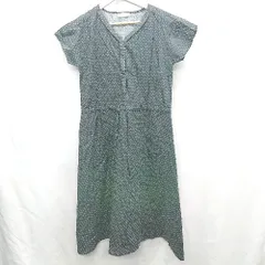 ◇ ⊂ AFTERNOONTEA WARDROBE ドット 水玉 半袖 膝下 ワンピース サイズMR ブラック レディース E  【1502030025736】