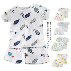 キッズ ルームウエア 薄手 パジャマ 上下セット 前開 半袖Tシャツ ハーフパンツ 子供服 ベビー服 男の子 女の子 部屋着 前開 Ｔシャツ 半ズボン セットアップ 綿100％ 快適 コットン ElU4451