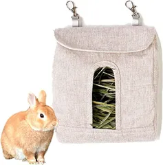 S.fields.inc うさぎエサ入れ 牧草袋 牧草BOX ウサギ餌入れ 兎 チモシー バッグ デグー モルモット( グレー)