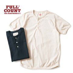 FULLCOUNT フルカウント 半袖 Tシャツ "Flatseam Heavy Weight Henley T-Shirt" 5222H-21