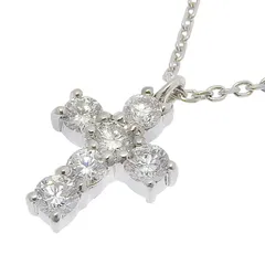 VENDOME AOYAMA ヴァンドーム青山 クロス モチーフ ダイヤ ネックレス Pt900 Pt850 プラチナ ダイヤモンド 0.30ct 36cm アジャスター付 首飾り アクセサリー レディース 送料無料 241100084923 ★