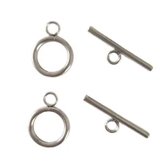 【 2ペア SUS304 シルバー 】 サージカルステンレス マンテル 留め具  ハンドメイドアクセサリー