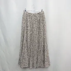 ◇ ⊂ RETROGIRL レトロガール 総柄 ロング フレア スカート サイズM アイボリー ブラック レディース E  【1502060010467】