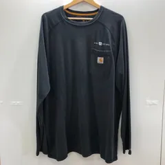 Carhartt 企業コラボ RELAXED FIT 長袖 ポケット Tシャツ ロンT フロントポケット刺繍 グアテマラ製 メンズ XL ブラック