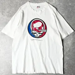 雰囲気系 90s USA製 Grateful Dead スカル プリント 半袖 Tシャツ XL / 90年代 バンド バンT グレイトフルデッド Steal Your Face シングル