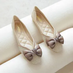 ☆ ベージュ ☆ 36(23cm) ☆ パンプス ローヒール リボン かわいい mmrs103f パンプス ローヒール リボン フラットシューズ きれいめ ローヒールパンプス ぺたんこパンプス レディース 靴 シューズ かわいい 歩きやすい おしゃれ 結婚式