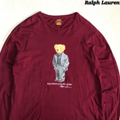 POLO Ralph Lauren ”POLO BEAR” ロングスリーブTシャツ 長袖カットソー ロンT ポロベア Lサイズ ボルドー ワインレッド バーガンディー 赤紫 ポロラルフローレン