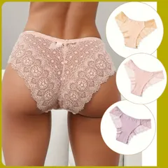 【匿名配送】レディースインナーパンツショーツ 下着 バックレースショーツ ヒップ総レース セクシーランジェリーパンティ 無地 花柄レース シームレスブリーフ 通気性 伸縮性 快適 セクシー可愛い 勝負下着 ライトベージュ ピンク ライトパープル インポート