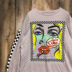 BJJP 企業 長袖 Tシャツ ロンT ビンテージ 古着 ピンク コカコーラ Coca Cola チェリー 絵画 ロイリキテンスタイン ポップ アート Lサイズ 2503  2980 p10