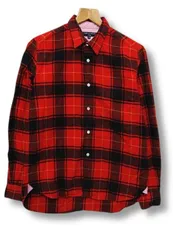 ☆◇ 【1点限り】コムデギャルソンオム COMME des GARCONS HOMME AD2004 ネルシャツ トップス カットソー チェック柄 赤 メンズ XSサイズ■管理番号L28515SSS25-250130-2.5K（510）