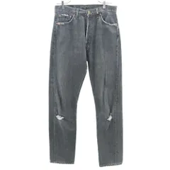 リーバイス 90s 501 USA製 後染め ブラック ストレートデニムパンツ W30 グレー Levi's ボタンフライ メンズ