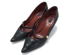 ■美品■ MARC JACOBS マークジェイコブス レザー ヒール パンプス 表記サイズ 36 1/2(日本サイズ約23.5cm) 靴 ブラック系 DK0448