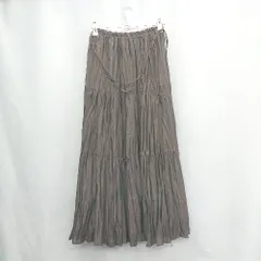 ◇ ⊂ ◎ Mila Owen ミラ オーウェン ウエストゴム ロング丈 フレア スカート サイズ1 ブラウン レディース E  【1504210003855】