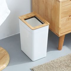 【迅速発送】おしゃれ 9L フタ付き ゴミ箱 ダストボックス 北欧 スリム ゴミ箱 袋が見えない Foriver ゴミ箱白 角型 キッチン リビング 洗面所