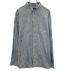 CHAPS 長袖 ストライプシャツ 2XL ホワイト ブルー グリーン チャップス ボタンダウン ビッグサイズ 古着卸 アメリカ仕入 a704-5011