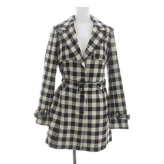ジルバイジルスチュアート JILL by JILLSTUART チェスターコート ジャケット チェック柄 ベルト付 S ベージュ 黒 ブラック /JS ■OSのサムネイル