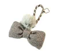 アンテプリマ　ANTEPRIMA　MISTO　ミスト　リボン×ファー　チャーム　バッグチャーム　グレー×シルバーカラー　送料無料