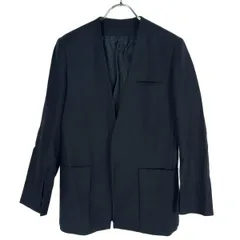 Dressterior ドレステリア 綿麻ツイルノーカラージャケット 085-42071 ネイビー 36のサムネイル