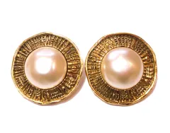 【2923】★美品★ シャネル パール イヤリング ココマーク取り巻き コメ有 ヴィンテージ レディース CHANEL Made In France 高級イヤリング