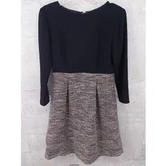 ◇ UNITED ARROWS closet story 長袖 膝丈 ワンピース ブラック ピンク ブラウン *  【1002797142139】