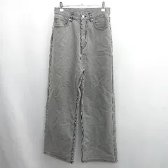 ◇ Θ モノマート モード系　シルエット ヴィンテージメイクバギーセミワイドデニムパンツ サイズXS グレー系 メンズ E  【1507160031848】