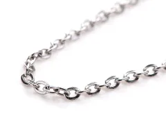 ステンレス ネックレス メンズ アズキ (2mm幅) シルバー 50cm 男性用 アクセサリー アズキ チェーン 小豆チェーン 小