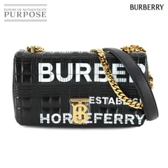 新品同様 バーバリー BURBERRY ローラ ホースフェリー スモール チェーン ショルダー バッグ PVC レザー ブラック 8021105 90292670