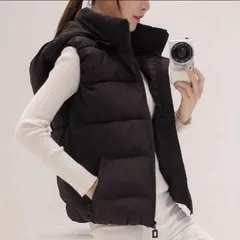 ダウンベスト レディース 中綿ベスト ノースリーブ トップス フード付 前開き 可愛い おしゃれ カジュアル 秋冬 暖かい 防寒対策 保温 軽量 着痩せ 旅行 Qk8g971