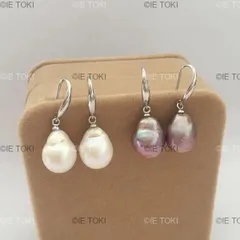 100% シルバーフック付き925ネイチャー淡水パールイヤリング aaネイチャーバロックパール修理なし 11-12mmビッグバロックパールイヤリング