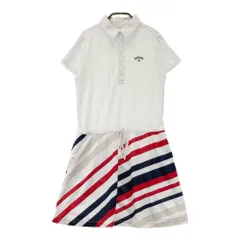 サイズ：M CALLAWAY キャロウェイ  半袖 ポロワンピース ストライプ 総柄 ホワイト系 [240101437762] ゴルフウェア レディース ストスト