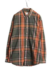 【お得なクーポン配布中!】 90s エディーバウアー チェック 長袖 ボタンダウン シャツ メンズ L / 90年代 オールド Eddie Bauer 長袖シャツ ポケット付き マルチカラー