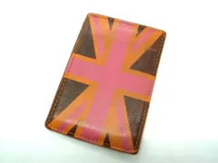 Paul Smith ポールスミス レザー ユニオンジャック カードケース カード入れ パスケース 定期入れ ブラウン系×マルチカラー DE2594