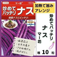 【野菜の種】ふわっと肉質、炒めてバッチリなす「マー坊」種１０粒