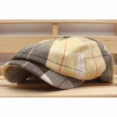 キャスケット帽 チェック柄 綿混 キャップ ハンチング帽子 メンズ レディース 56cm～59cm BN トレンド KC83-2