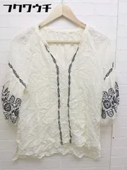 ◇ NOLLEY'S ノーリーズ 刺繍スタンドカラー 七分袖 ブラウス カットソー サイズ38 オフホワイト ブラック レディース 【中古】 【1103230002147】のサムネイル