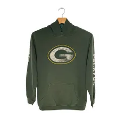 【Reebok】 NFLロゴプルオーバーパーカー｜メンズM相当｜グリーン（緑）｜ヴィンテージ風プリント｜アメフトデザイン｜ストリートスタイル