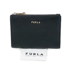 フルラ FURLA リッツィ S バイフォールド ウィズ ジップウォレット レザー PCO9RZY 二つ折り財布 ミニ財布 コンパクトウォレット レディース メンズ ブラック 正規品 中古 mbh18007