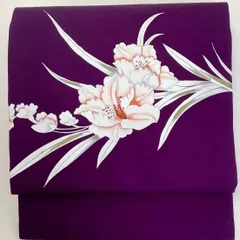 ［5701］名古屋帯 枝花文様 お太鼓柄 九寸 正絹 着物