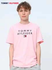 トミーヒルフィガー Tシャツ ロゴ刺しゅう 半袖 ユニセックス 春服 夏服 TOMMY HILFIGER トップス ストリート 78J9703 ピンク