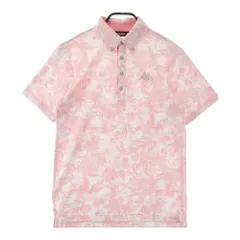 サイズ：M KAPPA GOLF カッパゴルフ  半袖ポロシャツ ボタンダウン 総柄 ピンク系 [240101441578] ゴルフウェア メンズ ストスト
