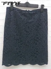 ◇ UNITED ARROWS ユナイテッドアローズ 総レース 膝丈 タイト スカート サイズ38 ネイビー レディース 【中古】 【1002802203831】