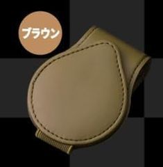 TESTET サングラスクリップ 車用 サンバイザー取付 眼鏡ホルダー レザー製 磁気固定 安全運転 メガネ・サングラス収納 車内アクセサリー 簡単装着 カー用品 ブラウン(ブラウン)